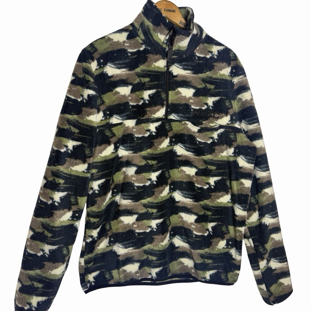 Conspiracy by WeSC Hoodie Mens Medium Fleece Camo Pullover Jacket Long Sleeve